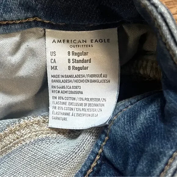 American Eagle Hi Rise Jegging Next Level Stretch Denim Jeans Womens Size 8 - Picture 10 of 12